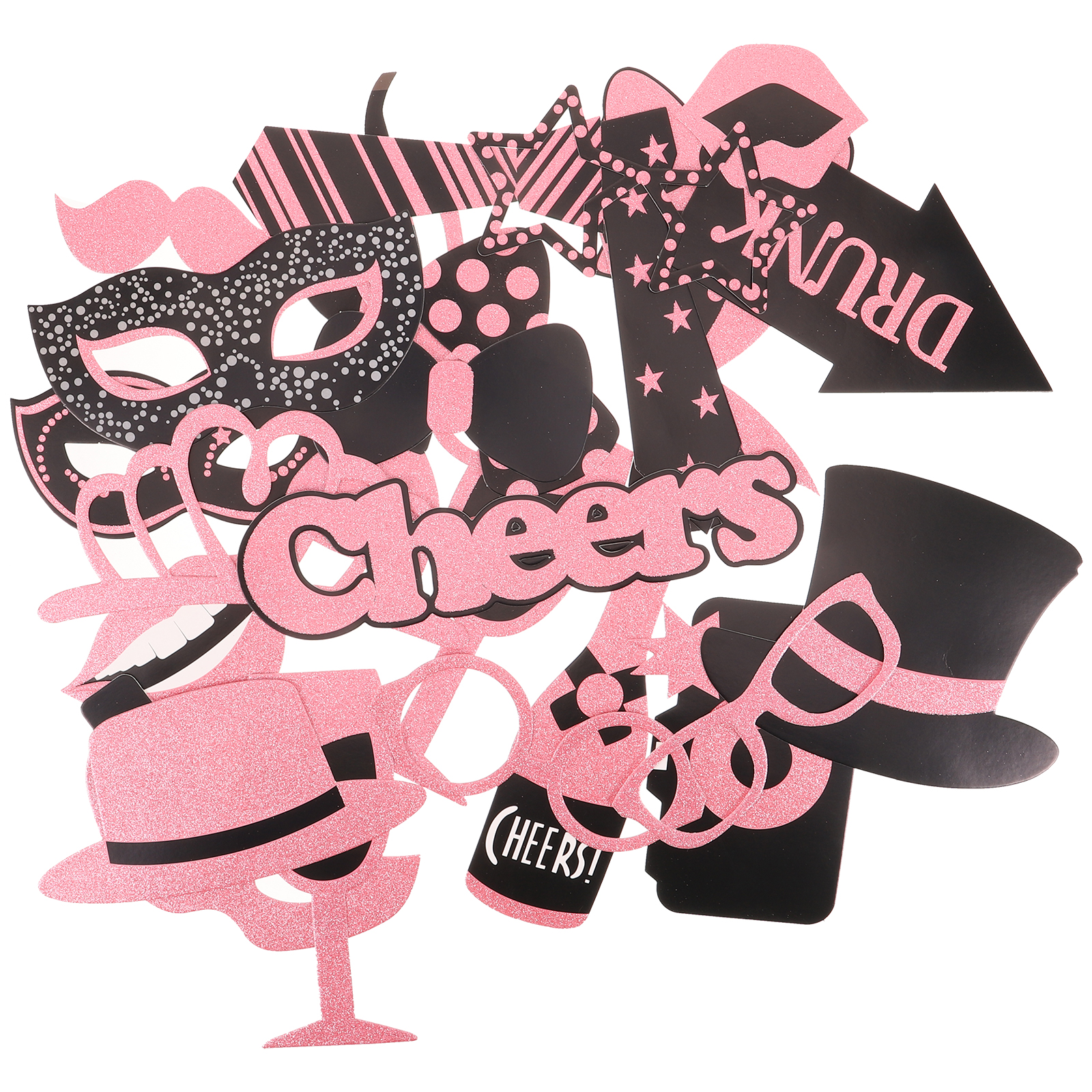 30pcs Photo Booth Props for Wedding New Year Birthday Party Photo Props Festival Paper Photo Props
